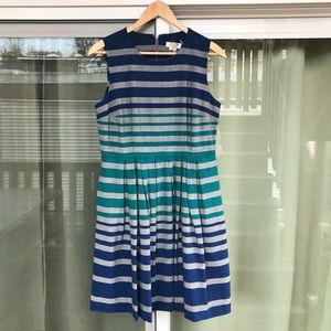 Striped Dress with Pleated Skirt